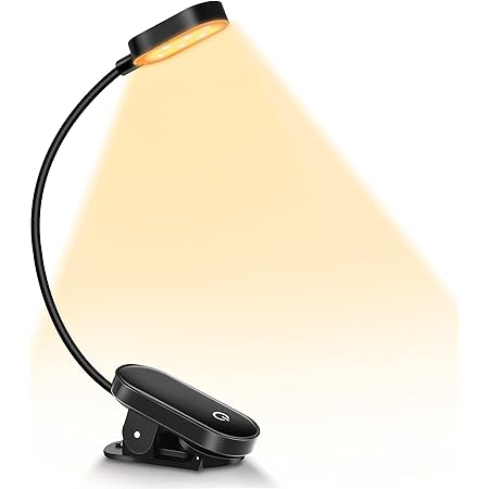 Book Light Reading Light USB Rechargeable, Briignite Clip on Light, 5 Color Temperature, Dimmable Reading Lamp Booklight, Bed Reading Light with Magnet Base, Book Lights for Reading at Night