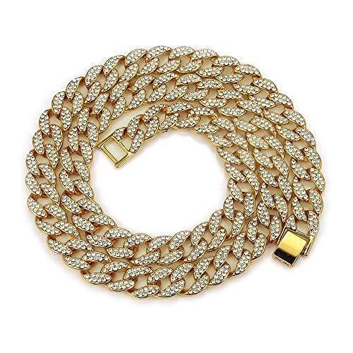 Kunze Men's Chunky Miami Cuban Chain Gold Silver Necklace Length 40, 45, 50, 60, 75cm