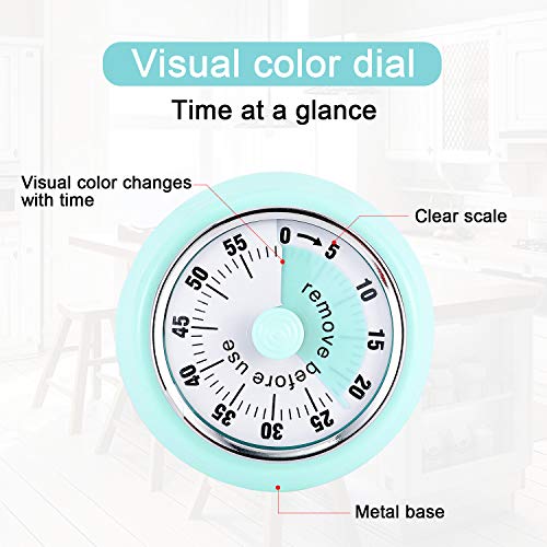 No Battery Mechanical Timer, Kitchen Timer With Magnet, Time Manager, Can Be Used For Cooking, Learning, Baking, Exercise, Etc, Beautiful Appearance, Easy To Use (Green) #TOP1