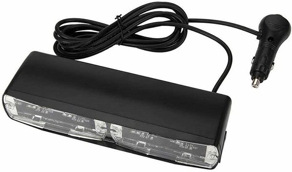 Lampe stroboscopique Baceyong 16LED, flash d’avertissement d’urgence de la police clignotante, lampe de bande de camion de voiture, avec prise de cigarette 12 V