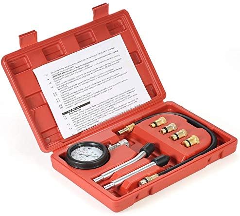 1111 Gasoline Engine Compression Tester Auto Petrol Gas Engine Cylinder Automobile Pressure Gauge Tester Automotive Test Kit 0-300psi with Case