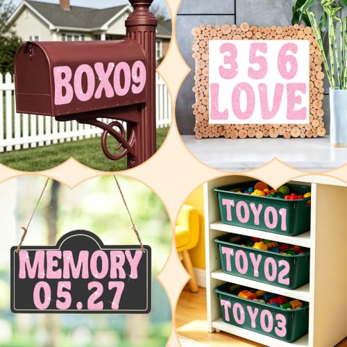 Image of Bulletin Board Letters 74 PCS Glitter Letter Stickers Large 5 Inch, Pink | 12 Sheets,Alphabet Number Stickers,Self-Adhesive,Sticker Letters for Poster Board,Classroom,Display,Mailbox,Craft,Party Decor