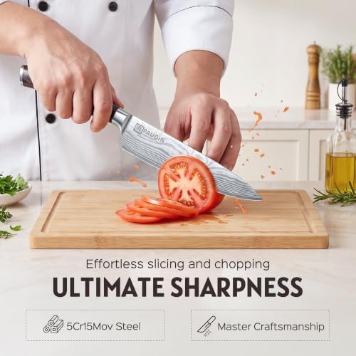PAUDIN 17 PCS Kitchen Knife Set, Razor Sharp Knife Block Sets, Ideal Gifts - 1