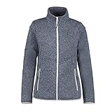 ICEPEAK Strickfleecejacke für Damen Anahola ohne Kapuze, Farbe:Blau, Größe:L