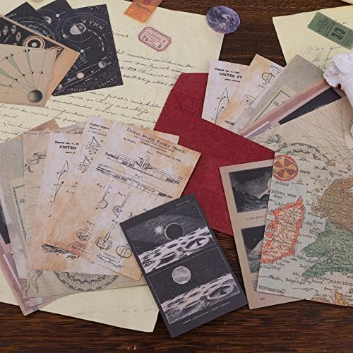 SAVITA 200pcs Vintage Astronomy Astrology Celestial Scrapbook Stickers, 80pcs Self-Adhesive Translucent 120pcs Matte Retro Aesthetic Decorative Stickers for Scrapbooking Journaling Photo Albums