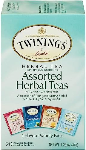 Twinings Assorted Herbal Tea Bags, 20 Count (Pack of 6)