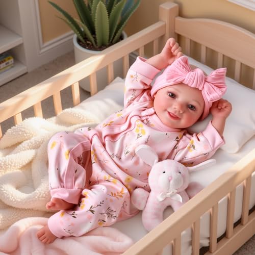 BABESIDE Lifelike Reborn Baby Dolls Girls - Sunny 17 Inch Cute Realistic Newborn Baby Dolls Soft Vinyl Poseable Real Life Baby Dolls with Gift Box for Kids Age 3+