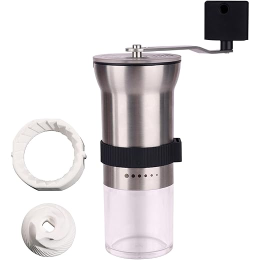 HEAVENGLOW Travel Manual Coffee Grinder 6 Speed for Pour Ove