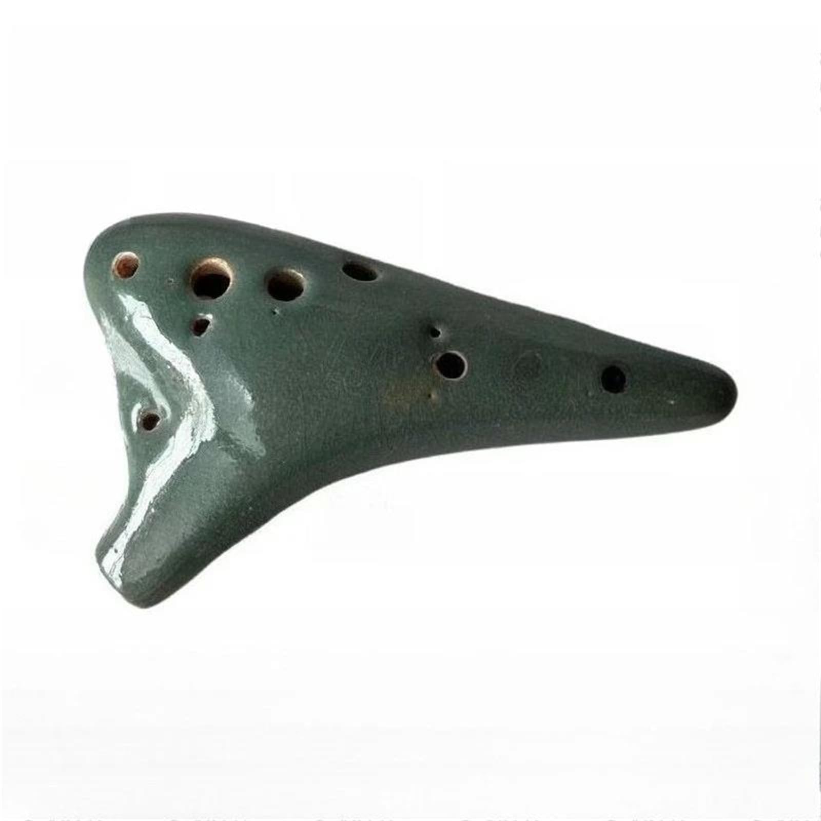 Okarina Ceramiczna Ceramiczna Okaryna 12 Otworów Instrument Do Nauki Dla Początkujących(Green)