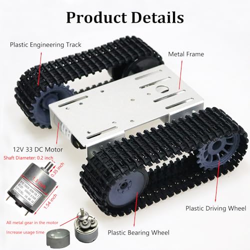 premium diy tracked robot chassis kit intelligent robotic chassis remote control caterpillar moving tank platform with high torque dc motors for arduino microbit raspberry pie python steam silver