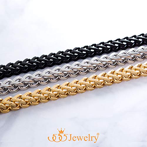Pulsera de cadena cuadrada Franco de acero inoxidable 6mm para hombre miniatura 5