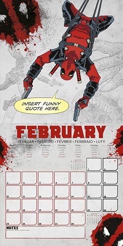 Pyramid International Deadpool 2025 Calendar - Marvel’s Merc with a Mouth, 16-Month Planner, Bold Deadpool Art, Gift for Marvel Fans - Image 4