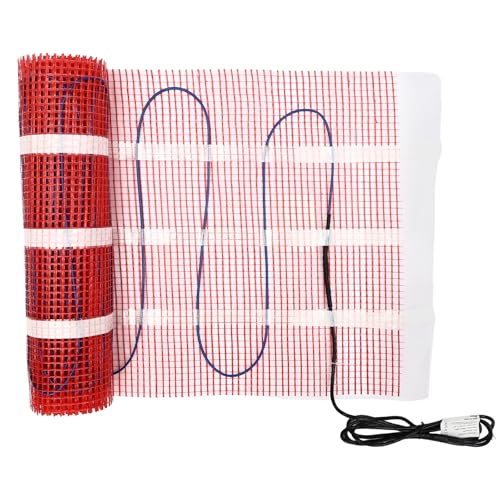 Floor Heating Mat, 20 Sq.ft Electric Floor Heating System with IP20 Thermostat and Floor Temperature Sensor for Under tile, Stone and Laminate