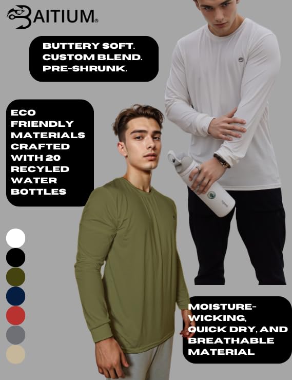 Mens Dry-Fit UPF 50+ Sun Shirt, Fishing Shirts for Men Long Sleeve, SPF Shirts for Men, Men's Rash Guard Shirts2