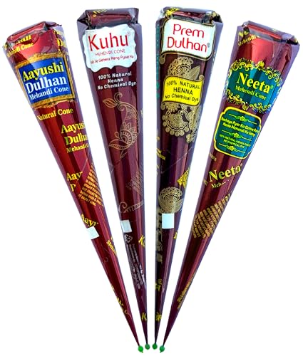 100% Natural Original Henna Neeta Aayushi Prem Kuhu 4 x 25 Natural Brown
