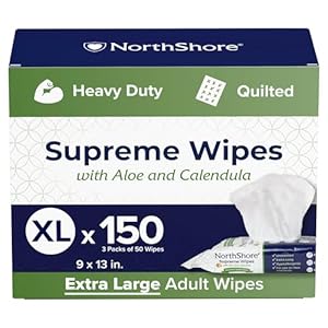 NorthShore Supreme Heavy-Duty Quilted Wipes, X-Large, 9 x 13 in., 50 ct, 3-Pack