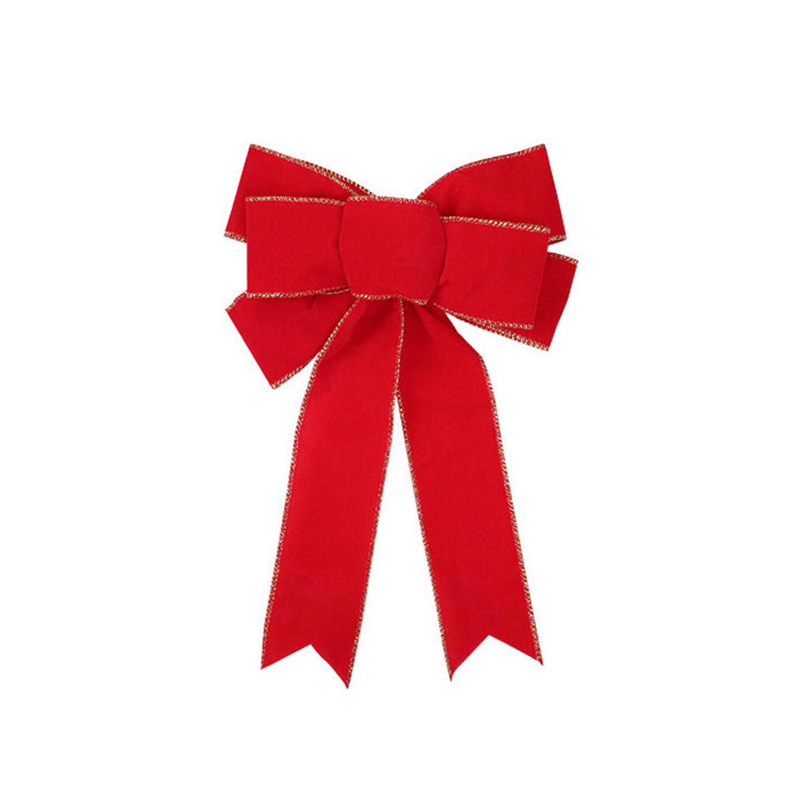 Tsophreniq Bowknot Ornaments with Secure Clips for Christmas Tree & Present Decoration Accessories Christmas Red Flocking Bowknot