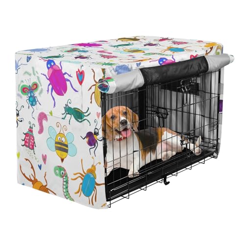 Housse de cage pour chien XL colorée motif insectes pour box - 3