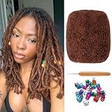 Afro Kinky Bulk Hair 8 Inch 30g/pack Black Hair Afro Kinky Bulk 100% Human Hair Afro Kinky Hair for Dreadlock Extensions(Auburn)