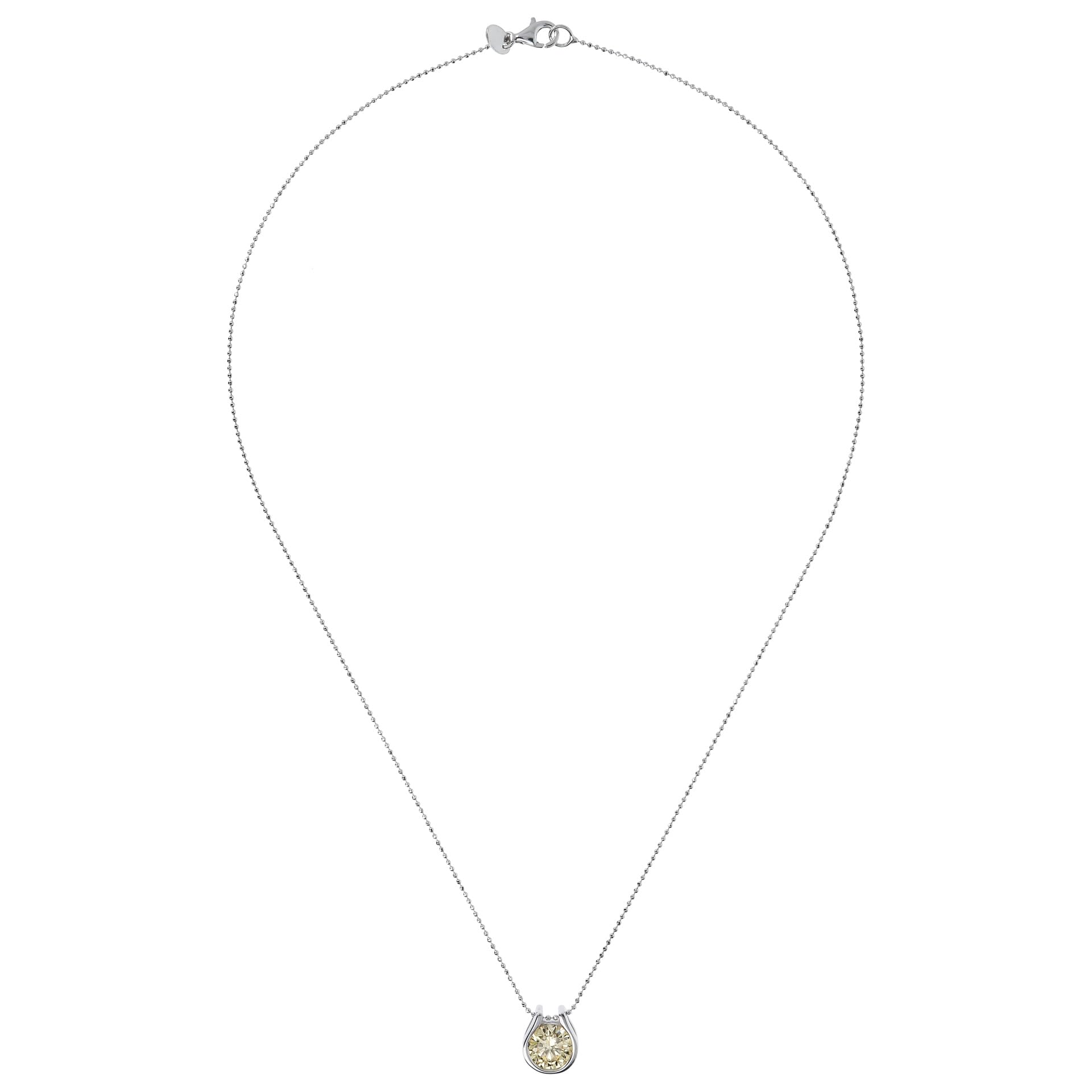 JOYELLE Collana Donna in Argento 925 con Punto Luce Giallo - Collana Donna Ciondolo in Cubic Zirconia - Gioielli Made in Italy - Idea Regalo Compleanni, Anniversari, Festa Donna, Festa Mamma
