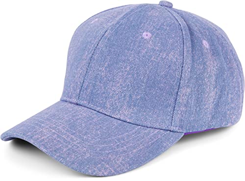 styleBREAKER Casquette de Baseball en Jean Unisexe chinée, 6 Panneaux Denim, Boucle métallique réglable 04023087, Couleur:Lilas-Bleu