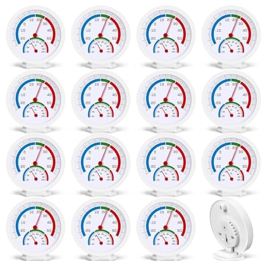 Saysurey 15 Pcs Indoor Outdoor Thermometer Hygrometer with Humidity Reading Thermometer Humidity Meter Temperature Humidity Gauge Meter with Celsius Fahrenheit for Patio Garden Monitor (Round)