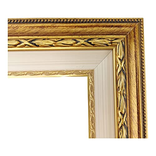 ITALIA CORNICI Maestri Artigiani - Cornice in Legno da Parete per Quadri Tele Ciliegio con Passepartout Avorio Made in Italy (30 x 40 cm + passepartout)