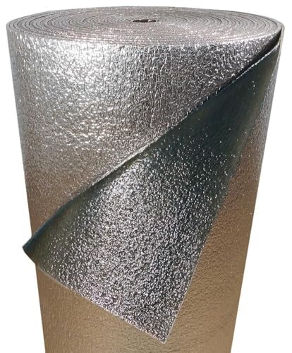 Trade Winds 4X5Ft Reflective Black FOIL Insulation Roll Foam Core Radiant Barrier 10MM R12, Silver/White
