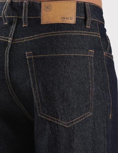Image of INKD Men's Classic Relaxed Jeans - Mid-Rise | 100% Cotton | 5 Pocket Styling | Baggy Jeans for Man | Men's Bottomwear (Available in Plus Sizes)