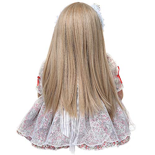 YIHANGG 60cm Hochwertige Sammlerpuppe Kleinkind Mädchen Prinzessin Wiedergeborene Puppe Mit Ultralangen Blonden Haaren Puppe Handgemachte Puppe – Bild 3