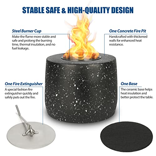 Bhndoing Concrete Tabletop Fire Pit, Marble Portable Tabletop Fireplace, Fire Pit Bowl For Indoor Outdoor Decor Long Time Burning Smokeless Odorless #TOP5