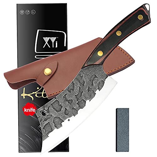XYJ Full Tang 6 Zoll Tactical Kitchen Knife Fixed Blade Gemüse Kochmesser Meat Cleaver Camping Butcher Knife