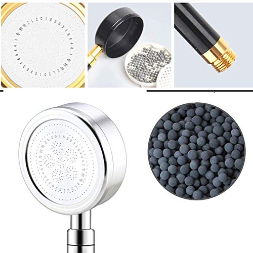 Cabezal de ducha de mano desmontable de alta presión con filtro para manguera de baja presión de agua de 1,5 m y soporte de pared, aluminio duradero (cabezal de ducha + manguera)