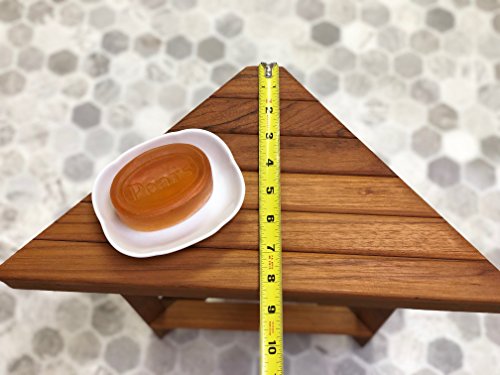 Plantation Teak Mini Corner Bench | Corner Shower Shaving Foot Rest #TOP6