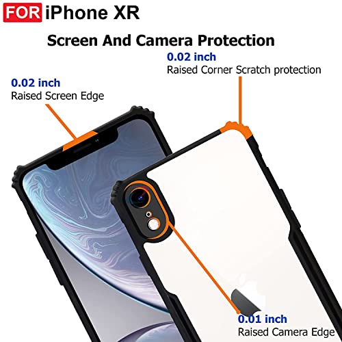 Image of Dashmesh Shopping Shockproof Crystal Clear Back Cover Case for Apple iPhone XR | 360 Degree Protection | Protective Design | Transparent Back Cover Case (Black Bumper)