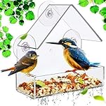 Clear Acrylic Wild Bird Feeder for Outdoor Viewing, （2pcs，Transparent Acrylic Outdoor Bird House, Perfect for Bird Watching, Easy to Clean, Weatherproof Attracts Various Colorful Birds
