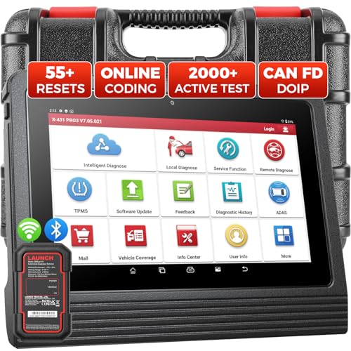 Launch X431 PRO3 V+ 5.0, 2026 Upgrade Bluetooth Bi-Directional Scan Tool, OEM Topology Mapping, HD Trucks Diagnosis, Online Coding, 55+ Services, CAN FD AutoAuth FCA SGW, 2-Year Free Update