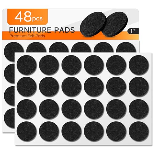 48 Pcs 1-Inch Black Round Pads