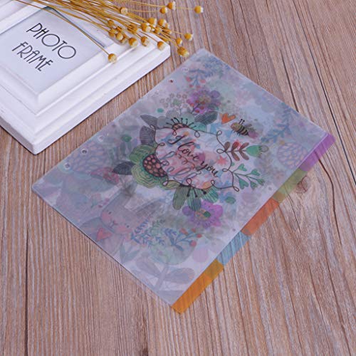 YOUAI Index Cards, 5 Pieces Floral Category Page Planner Index Page Notebook Translucent 6 Hole Binder