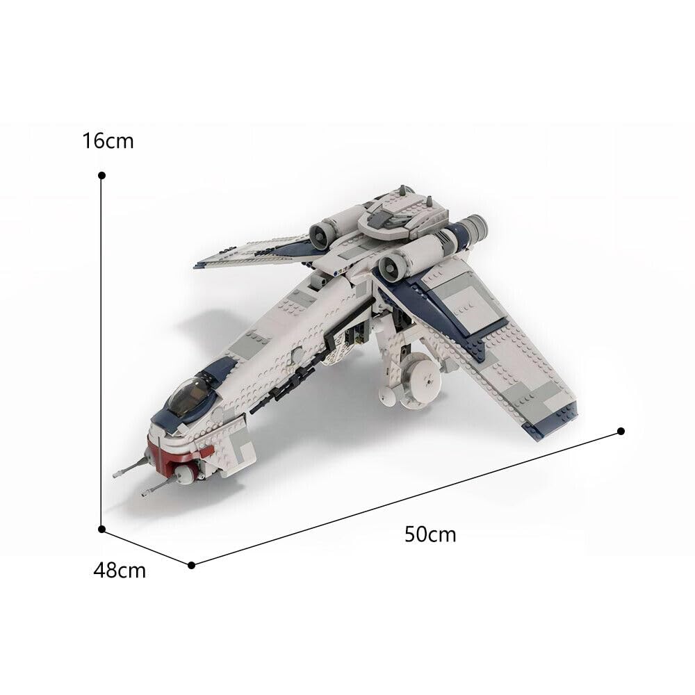 MOC Star Wars Republic Dropship 1307 Pezzi &ndash; Set Mattoncini Per Costruzioni (Regalo)