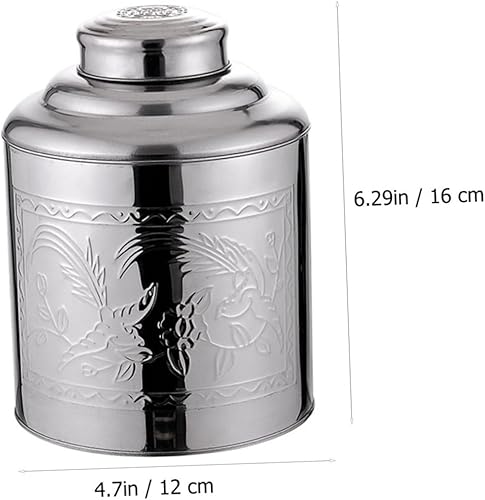 Miniatura 2 de Cabilock Recipiente de té de acero inoxidable para té, hojalata, recipiente de almacenamiento de alimentos para té suelto, café, grano, azúcar y sal