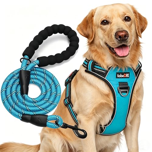 No Pull Dog Harness Adjustable Reflective Oxford Easy Control Medium Large Dog Harness with A Free...