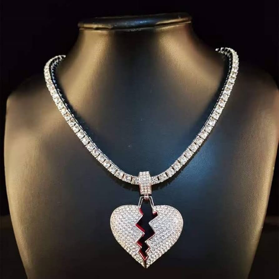 Amazon.com: Razered Men Women Hiphop Broke heart Pendant