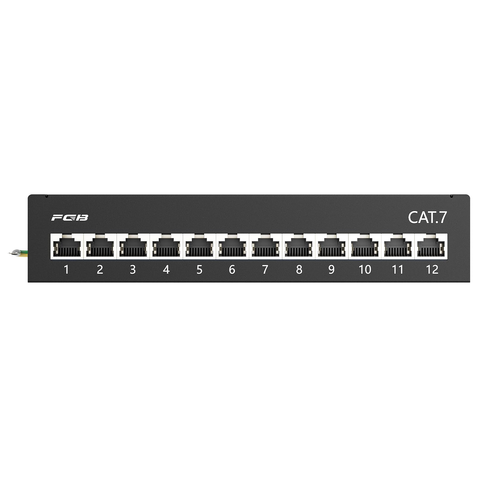 FGB Panneau de brassage CAT 7 - 12 ports - Montage sur table / mural / bureau - Blindé - 12 prises RJ45 - Panneau de distribution LSA pour commutateur réseau Gigabit