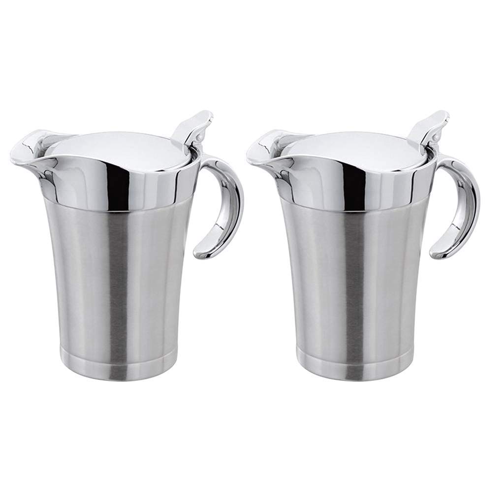 2 Stück 750ml Edelstahl Isolierter Sauciere Saucenbecher Sauce Schüssel mit Deckel