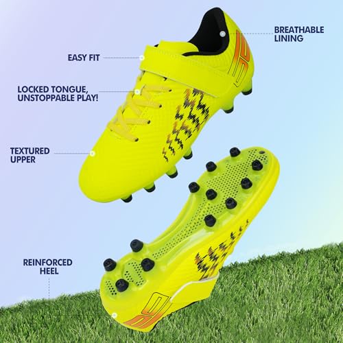 brooman Kids Firm Ground Soccer Cleats Boys Girls Football Shoes3