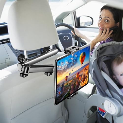 Soporte telescópico para tablet para vehículo y teléfono ajustable plegable 4