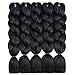 RN BEAUTY #1B Crochet Braiding Hair 5pcs/lot Jumbo Braiding Hair Extensions 24 Inch Synthetic Hair For Braiding (Black Color)