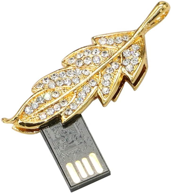 64GB Leaves Shape USB Flash Drive USB Drives Memory Stick Thumb Drives USB 2.0 Disk Pen Drive Pen Drive Date Storage Flash Disk Zip Drive USB Stick USB Drive (Gold)
