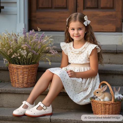 Image of Felix & Flora Toddler Girl Mary Jane Dress Shoes - School Oxford Flats for Girl Party Shoes.